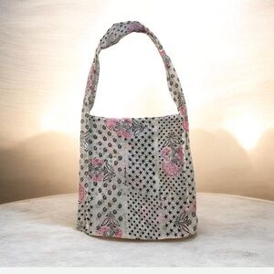 Free People Patchwork Tote Bag Floral Star Print Boho Shoulder Bag